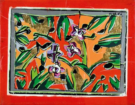 NESPOLO UGO Mosso Santa Maria (Vc) 1941 Giardino segreto acrilici su tela...