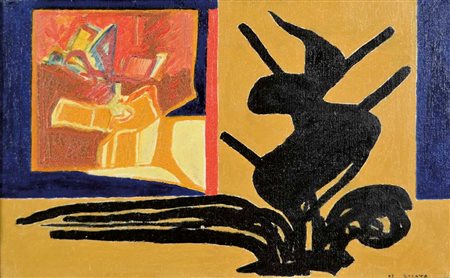 LICATA RICCARDO Torino 1929 - Venezia 2014 Composizione 1963 olio su tela...