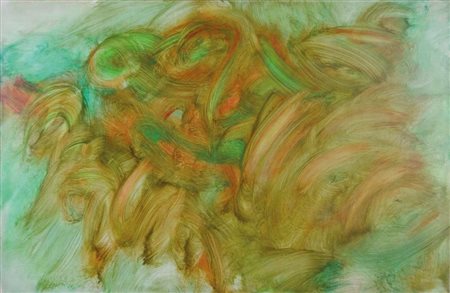 MESSAGIER JEAN Parigi 1920 - 1999 Monteè d'herbes 1961 olio su tela 60x92...