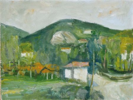 DALLA ZORZA CARLO Venezia 1903 - 1977 Teolo, la cava 1960 olio su cartone...