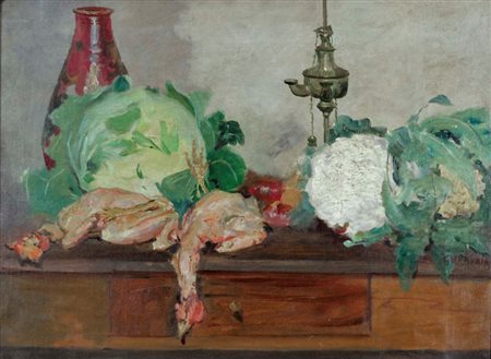 CHERUBINI GIUSEPPE Ancona 1877 - Venezia 1960 Natura morta (anni '30) olio su...