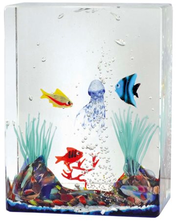 RAFFAELI ELIO Murano 1936 Acquario scultura in vetro soffiato molato h....