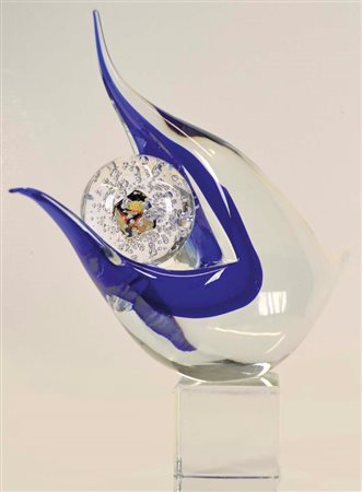 CAMOZZO ROBERTO Murano 1945 Pesce scultura in vetro soffiato h. 43 firma alla...