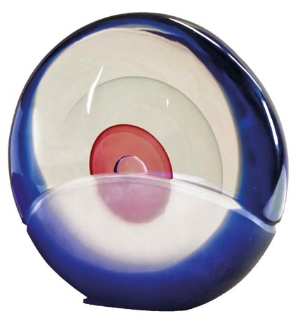 RAFFAELI ELIO Murano 1936 Astratto Sirius scultura in vetro soffiato e molato...