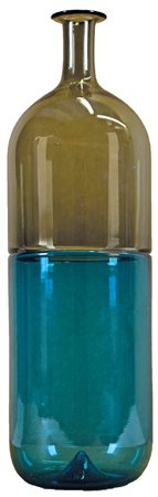 VENINI Disegno Tapio Wirkkala Bottiglia 1989 bottiglia in vetro ad incalmo...