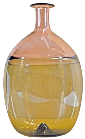 VENINI Disegno Tapio Wirkkala Bottiglia 1991 bottiglia in vetro ad incalmo...