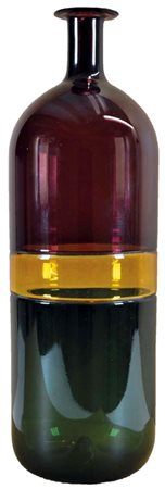 VENINI Disegno Tapio Wirkkala Bottiglia 1991 bottiglia in vetro ad incalmo...