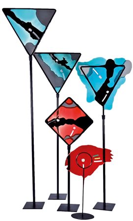 SANTOROSSI Treviso 1947 5 Alberi 1992 scultura in plexiglass misure varie...