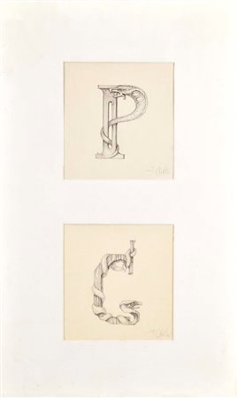 CLERICI FABRIZIO Milano 1913 - Roma 1993 Lettere lotto di 2 disegni a china...