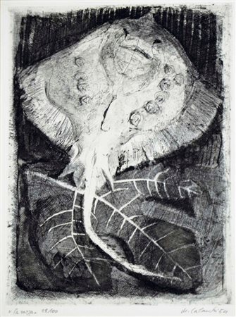 CALANDRI MARIO Torino 1914 - 1993 La razza 1954 acquaforte es. 28/100 30x22...