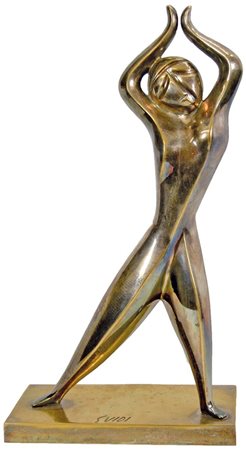 GUIDI VIRGILIO Roma 1892 - Venezia 1984 La donna inquieta 1951 scultura in...