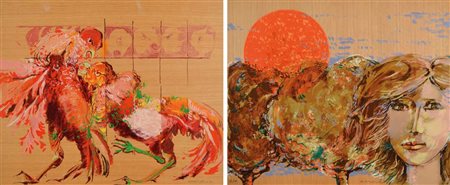 AMBROGIO GIANNI Treviso 1928 Soggetti vari 1981 lotto di 2 serigrafie su...