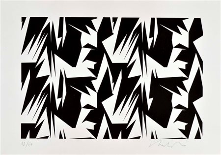 LOMBARDO SERGIO Roma 1939 Pittura serigrafia es. 12/50 35x50 firma in basso a...