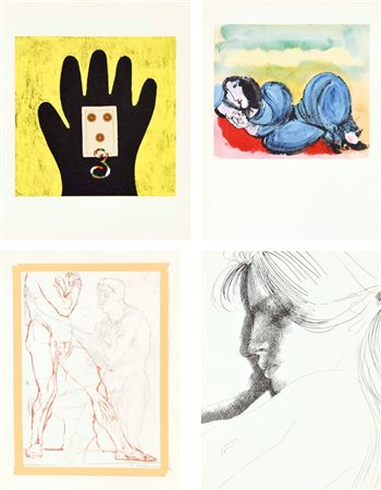 AUTORI VARI Soggetti vari lotto di 4 fotolitografie allegati Bolaffiarte 5000...