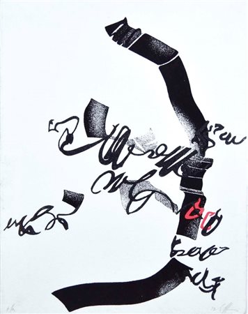 FERRARI AGOSTINO Milano 1938 senza titolo 1994 litografia su carta a mano es....