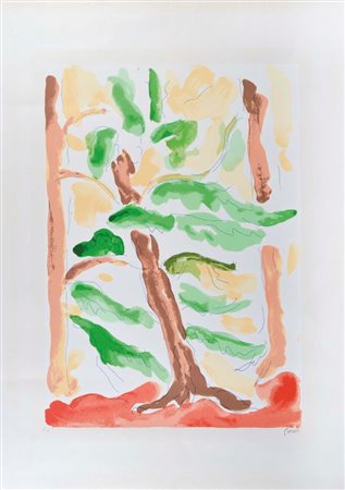 GUIDI VIRGILIO Roma 1892 - Venezia 1984 Alberi litografia es. p.a. 70x50...