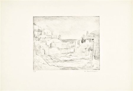 CONVERSANO ROMANO Rovigno 1920 - 2010 Paesaggio acquaforte es. 4/6...