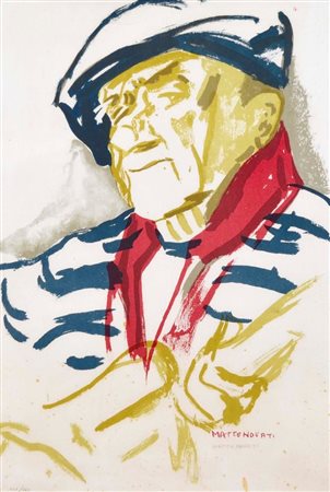 NOVATI MARCO Venezia 1895 - 1975 Bevitore litografia es. 111/120 70x50 firma...