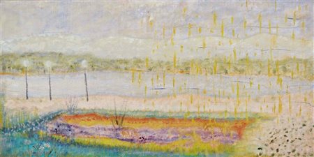 TOMMASINI NINO Treviso 1905 - 1970 Portschach 1961 olio su tavola 50x100...