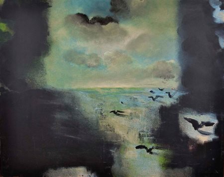 FERUGLIO CLAUDIO Udine 1953 Finestra 1994 acrilici su tela 80x100 firma e...