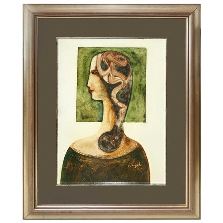 Cesare D'Angelo (Catania 1940 - 2006)  - Figura di donna di profilo