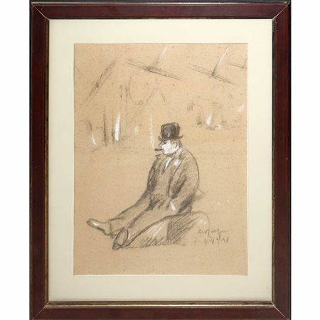 Aldo  Carpi (Milano 1886 - Milano 1973)  - Fumatore, 1941