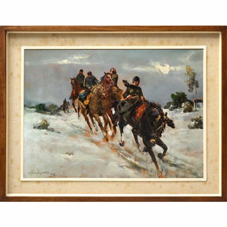 Mario  Capuzzo (1902 - 1978)  - Cavalcata di cosacchi, 1953