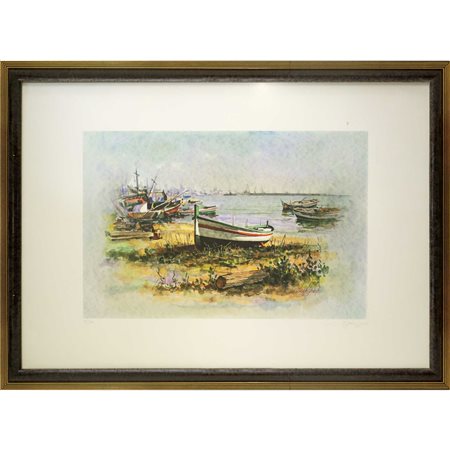 Antonio Occhipinti - Barche sulla riva, 20° secolo