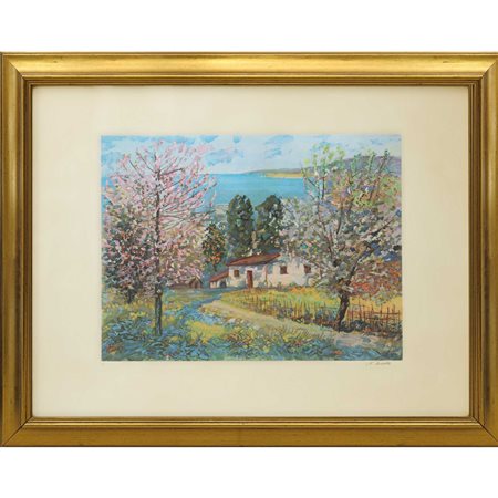 Michele Cascella (Ortona 1892 - Milano 1989)  - Paesaggio