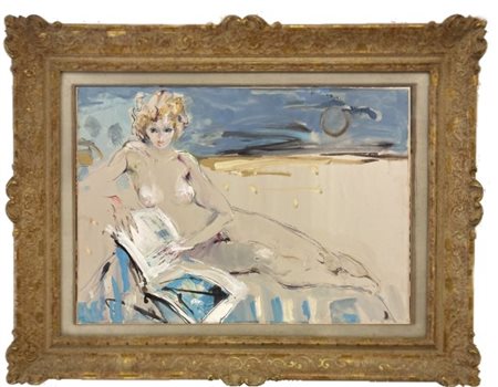 Michele Baretta, Vigone (TO) 1916 - 1987, Nudo femminile sdraiato