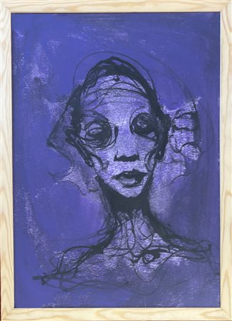 Enrico Colombotto Rosso, Torino 1925 - Casale Monferrato (AL) 2013, Figura in viola