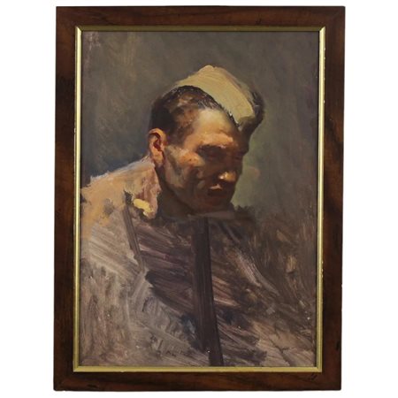 Scuola russa del secolo XX "Figura di soldato" Pastello su cartoncino in...