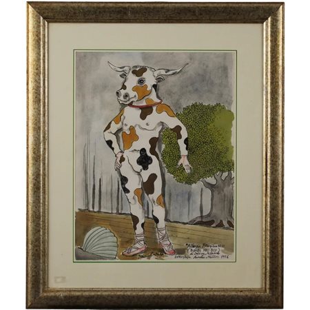 Bruno Caruso (1927/2018) "Allegorie brasiliane" Acquerello su carta in...