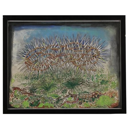 Bruno Caruso (1927/2018) "La corona di spine" China, acquerello e tempera....