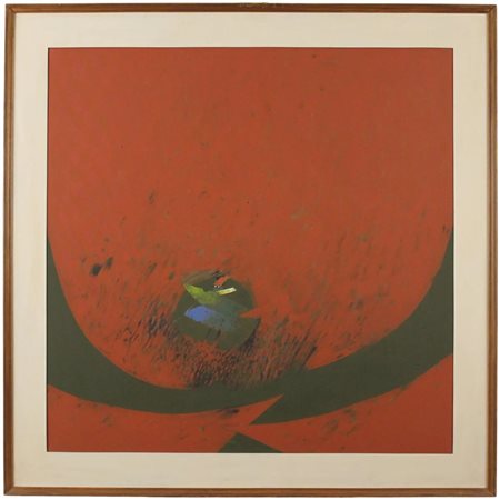 Gigi Martorelli (1936/2015) "Forme" Olio su tela in cornice. Datato 1976. Cm...