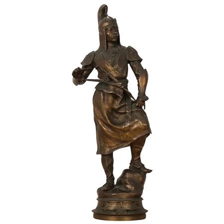 Alfred Barye (1839/1895) "Tartare mandchou" Scultura in bronzo a cera persa....