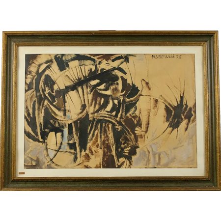 Gigi Martorelli (1936/2015) "Astratto" Tecnica mista su carta in cornice....