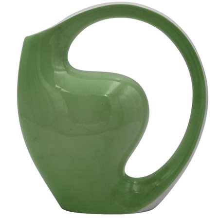 Brocca Ariele Ceramica policroma. Secolo XX. Firmata sul fondo. Cm h22