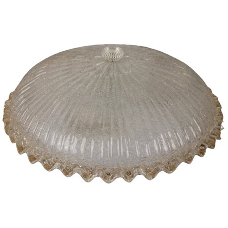 Plafoniera Vetro soffiato con decoro a motivi ornamentali. Cm d 58