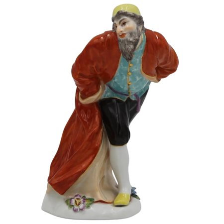 Pantalone Porcellana policroma. Meissen. Secolo XX. Cm h 15,5