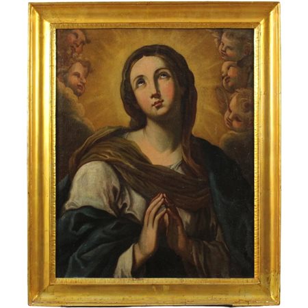 Scuola siciliana della fine del secolo XVIII "Madonna" Dipinto ad olio su...