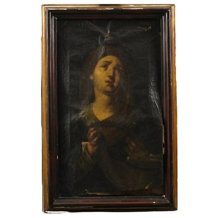 Scuola napoletana del secolo XVIII "La Madonna" Dipinto ad olio su tela in...