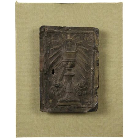 Sportello di tabernacolo Antico argento inciso e sbalzato. Sicilia. Secolo...