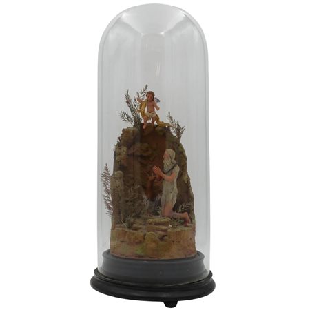 Scultore siciliano degli inizi del secolo XIX "Sant'Onofrio" Gruppo in cera...
