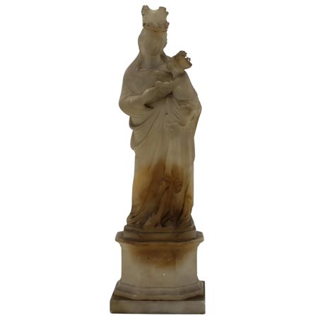 Scultore trapanese del secolo XVIII "La Madonna con il Bambino" Scultura in...