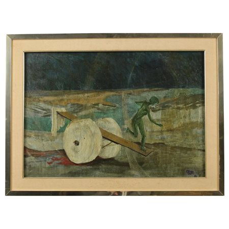 Enzo Patti (1947) "Paesaggio astratto" Dipinto ad olio su tela. Datato '88....