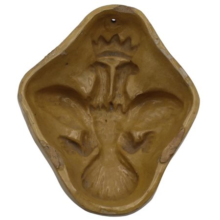 Formella con aquila bicipide Maiolica. Caltagirone. Secolo XIX. Cm 20x16