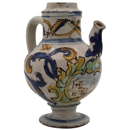 Versatoio Antica maiolica con decoro a tutto tondo a motivi ornamentali e...