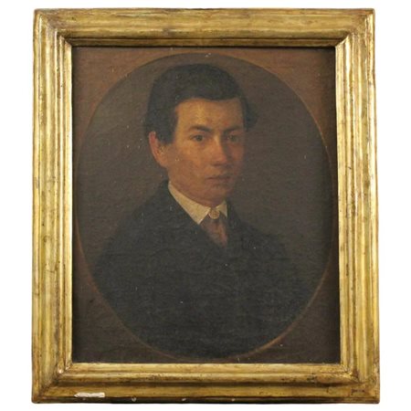 Nicolò Giannone (1848/1915) (attr.) "Ritratto uomo" Dipinto ad olio su tela...