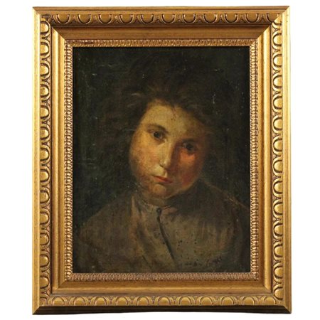 Nicolò Giannone (1848/1915) (attr.) "Albanese" Dipinto ad olio su tela in...